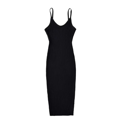 Basic Summer Stretch Material Slip Body Fitted Dress