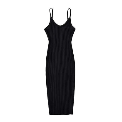 Basic Summer Stretch Material Slip Body Fitted Dress